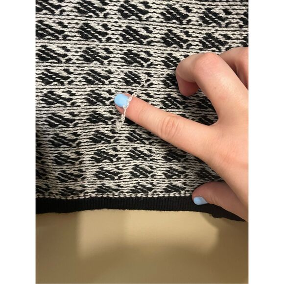 Talbots Pure Italian Merino Wool Zip Sweater Black White Petite Large - Picture 11 of 14